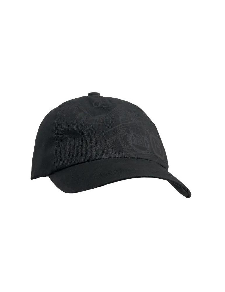 Bejsbolówka Xplorer, czarna z nadrukiem pilarki