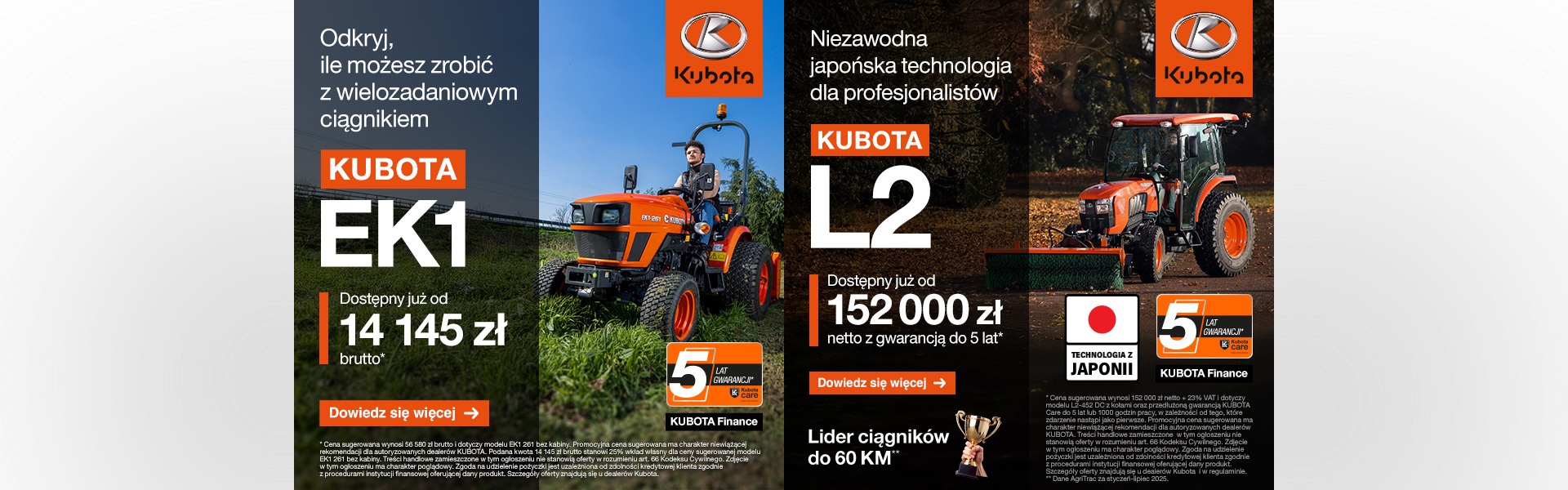 Profesjonalne kosiarki Kubota