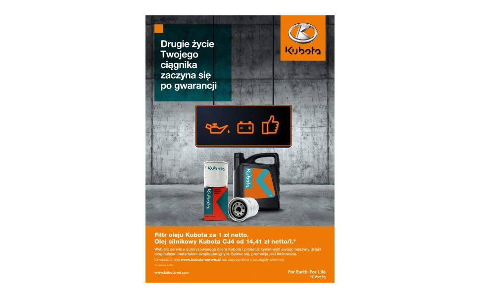 Drugie życie twojego ciągnika roliczego Kubota zaczyna sie po gwarancji
