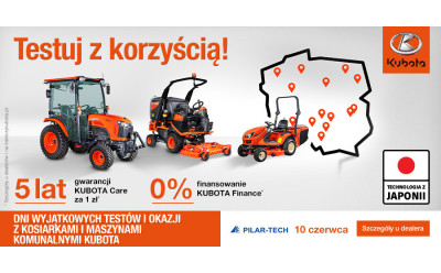 Zapraszamy na Dni wyjątkowych testów i okazji z kosiarkami i maszynami komunalnymi Kubota! Zapraszamy na Dni wyjątkowych testów i okazji z kosiarkami i maszynami komunalnymi Kubota!