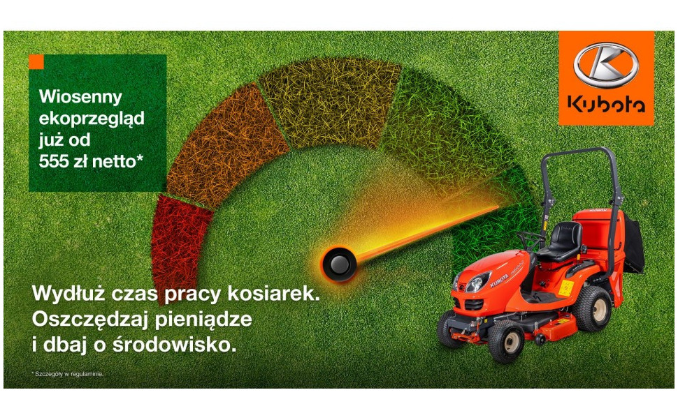 Wiosenny ekoprzegląd wybranych kosiarek Kubota*